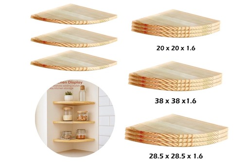 Wooden corner shelf - wooden, natural