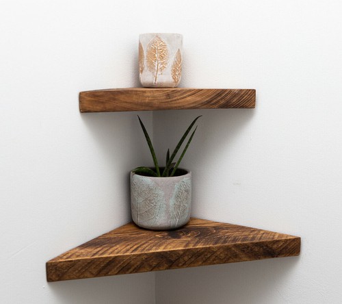Wooden chunky corner shelves - corner,
