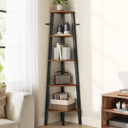 Tier ladder shelf wood - 5,