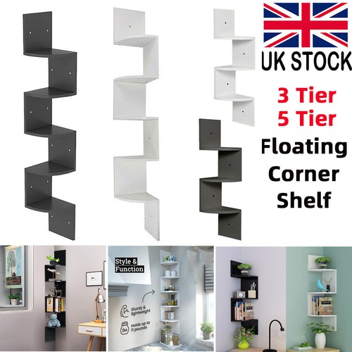 Floating wooden shelves corner - floating,