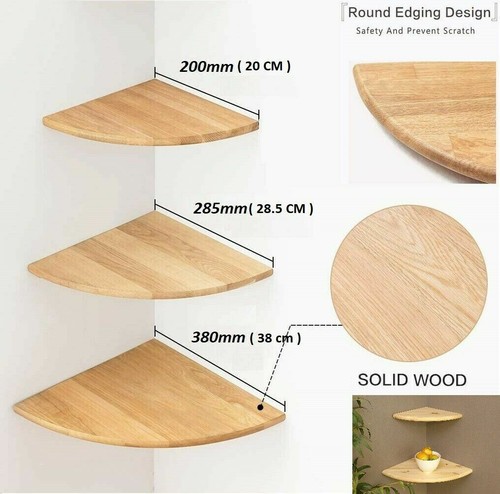 Wooden corner shelf floating - corner,